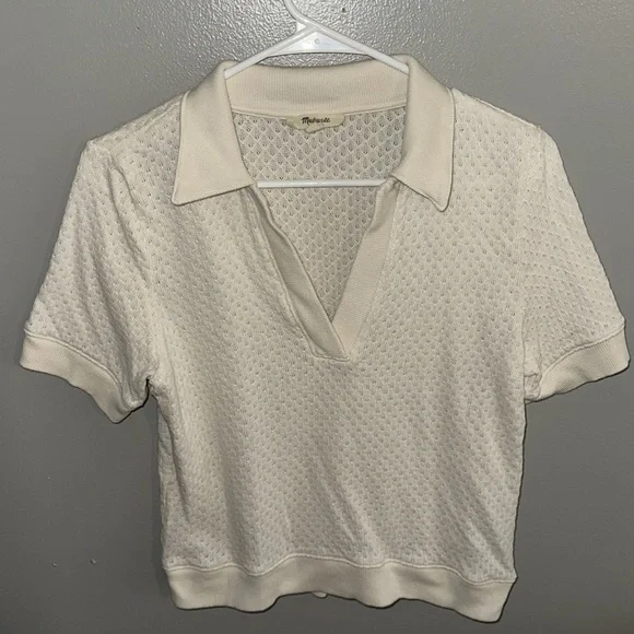 Madewell Women’s Collared Pointelle Sweater Tee - Picture 5 of 8